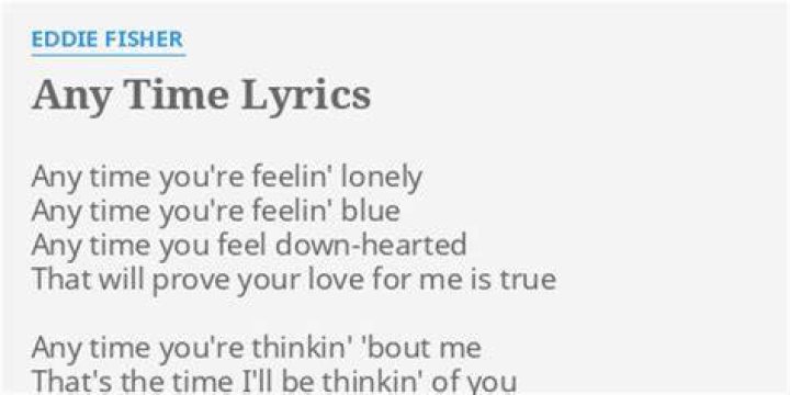 Any time lyrics