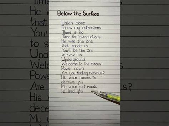 Below the surface lyrics
