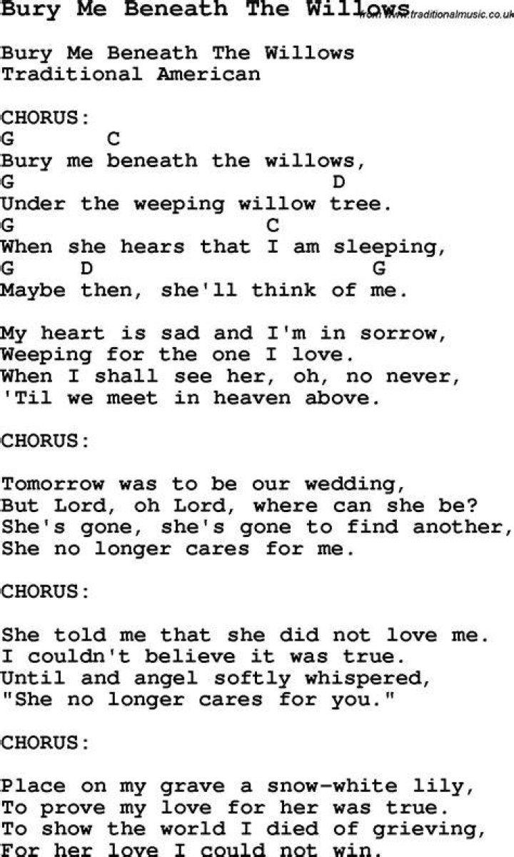 Beneath the willow tree lyrics