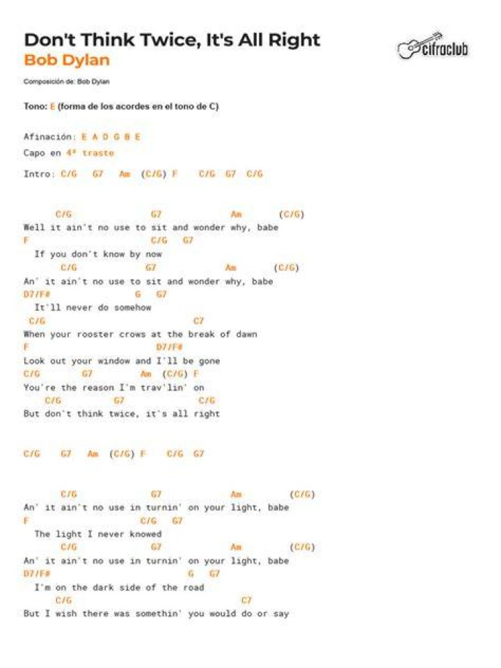 Bob Dylan - Don't Think Twice, It's All Right Lyrics Meaning
