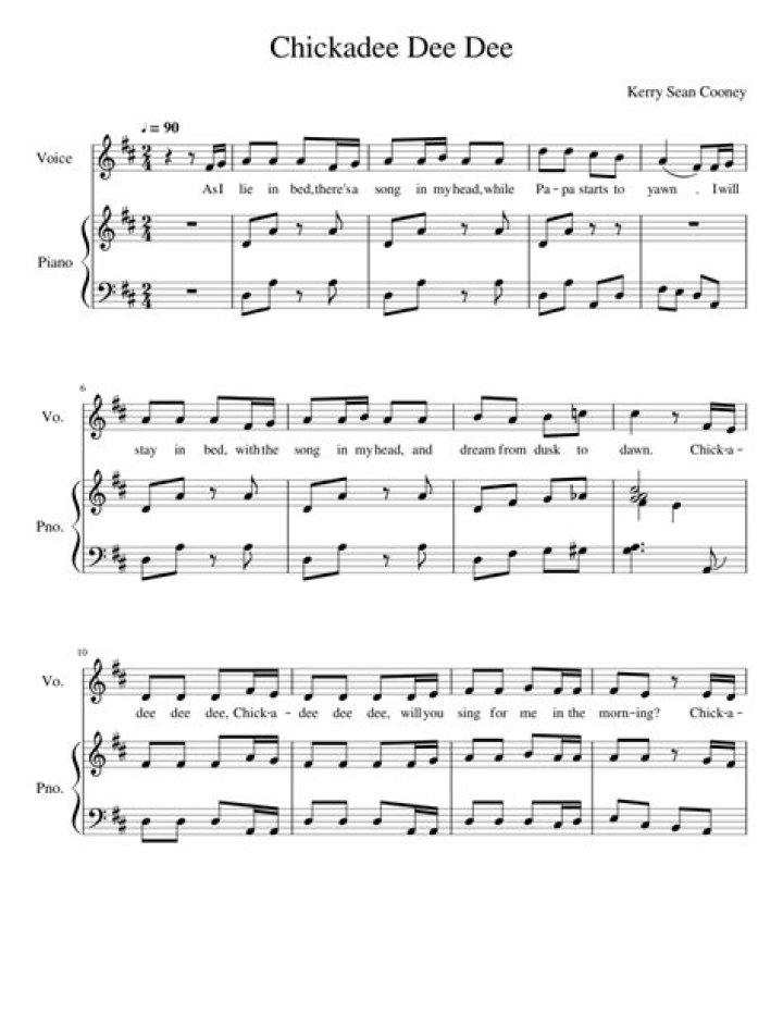 Chickadee dee dee lyrics