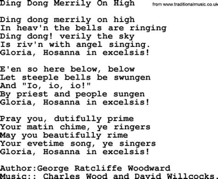 Ding dong merrily ... lyrics