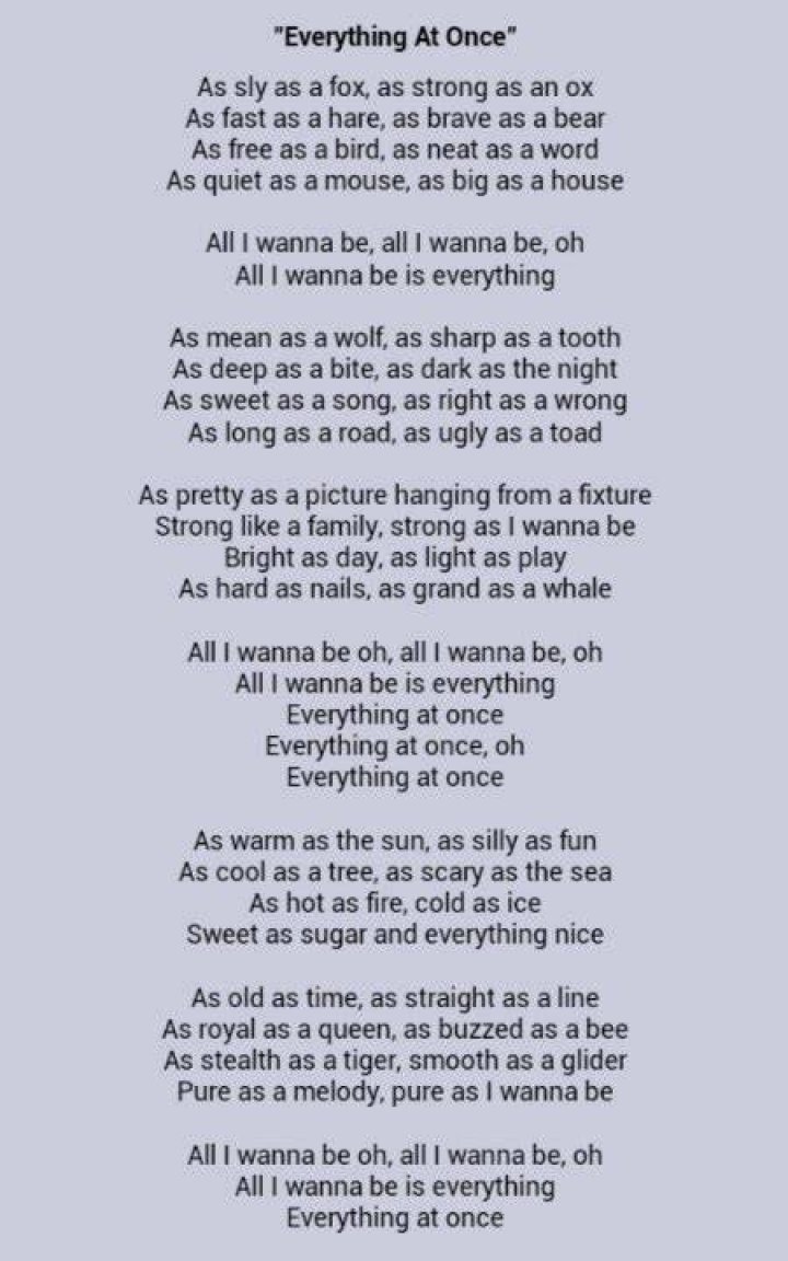 Everything all at once lyrics