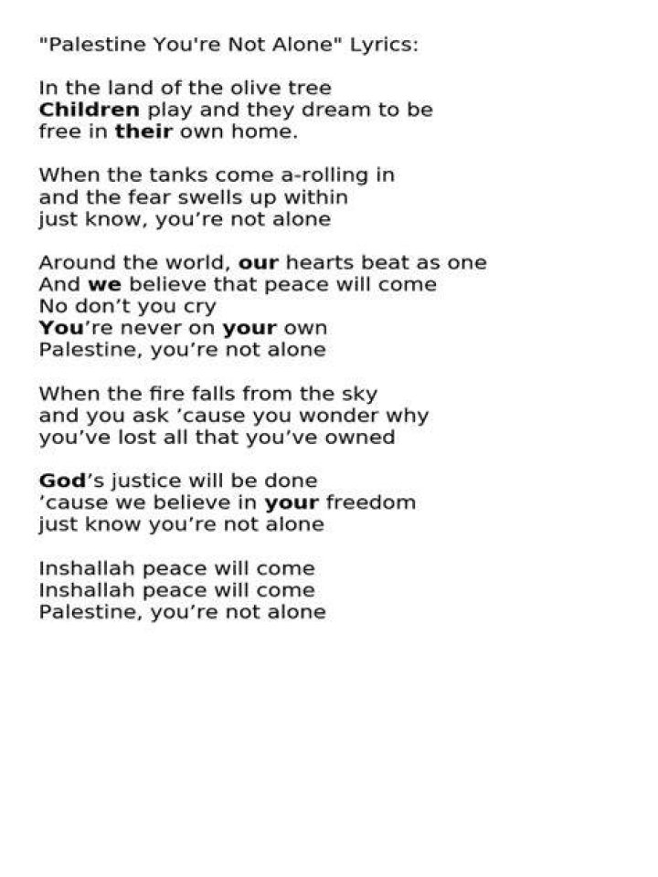 For palestine lyrics