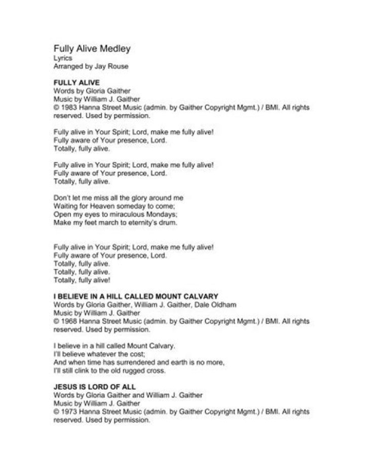 Fully alive lyrics