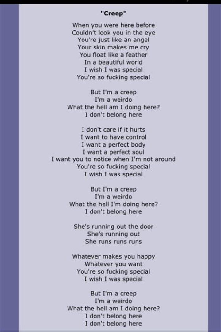 Im a creep lyrics