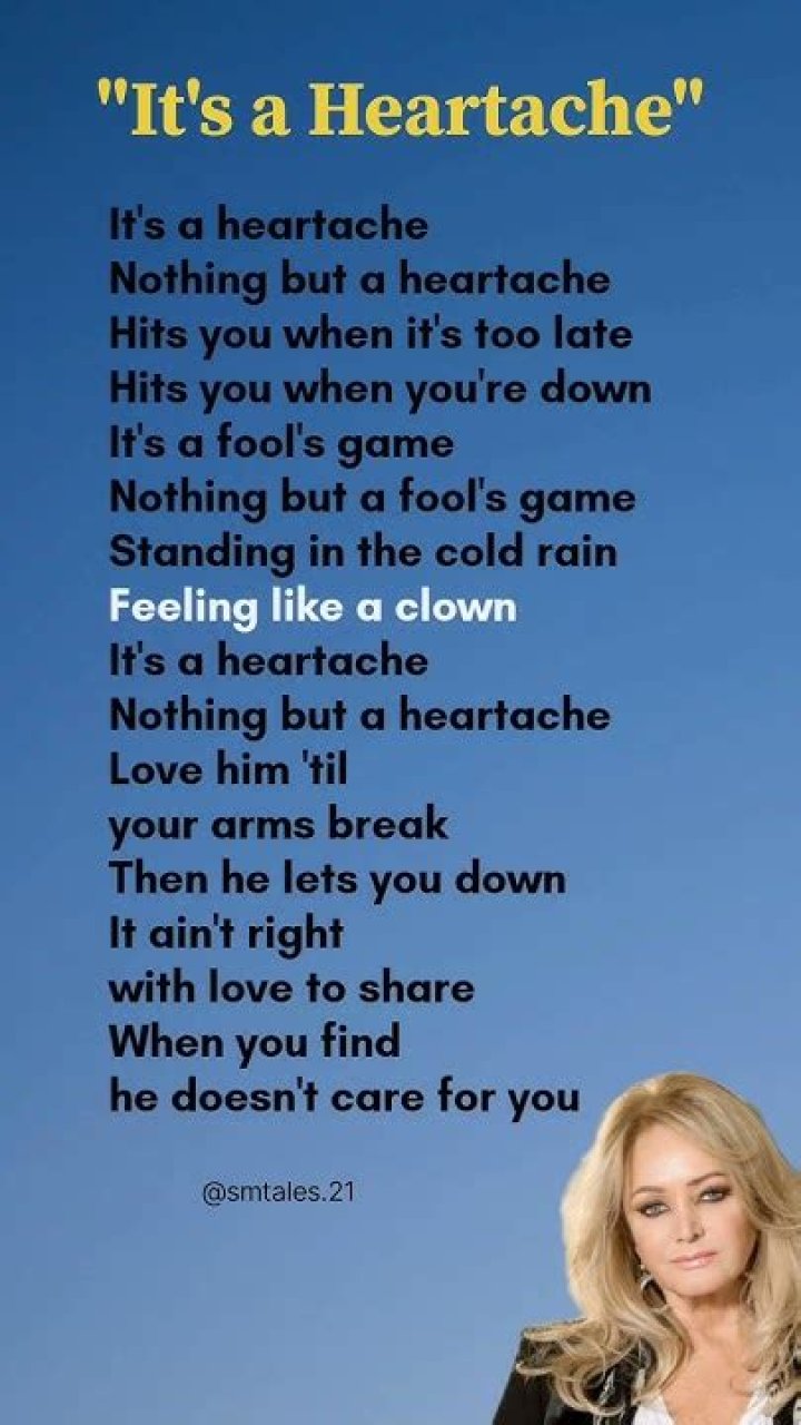 Its a heartache lyrics