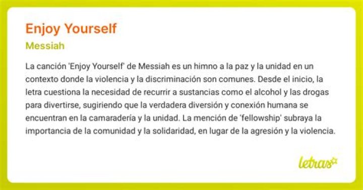 Messiah Enjoy Yourself Lyrics