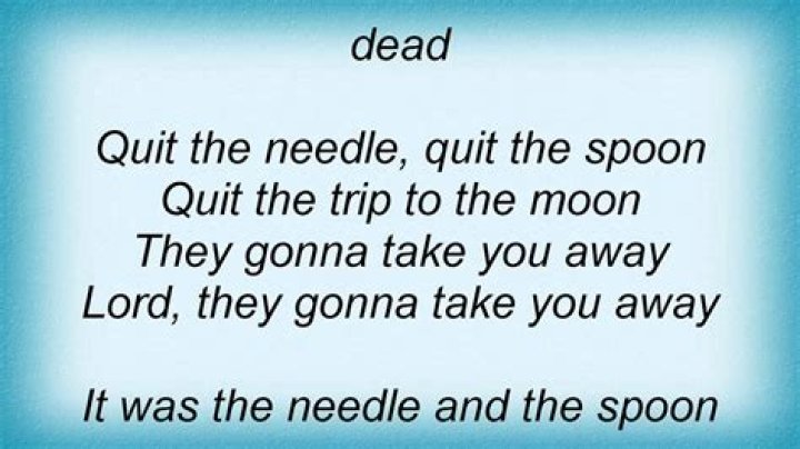 Needle and spoon lyrics
