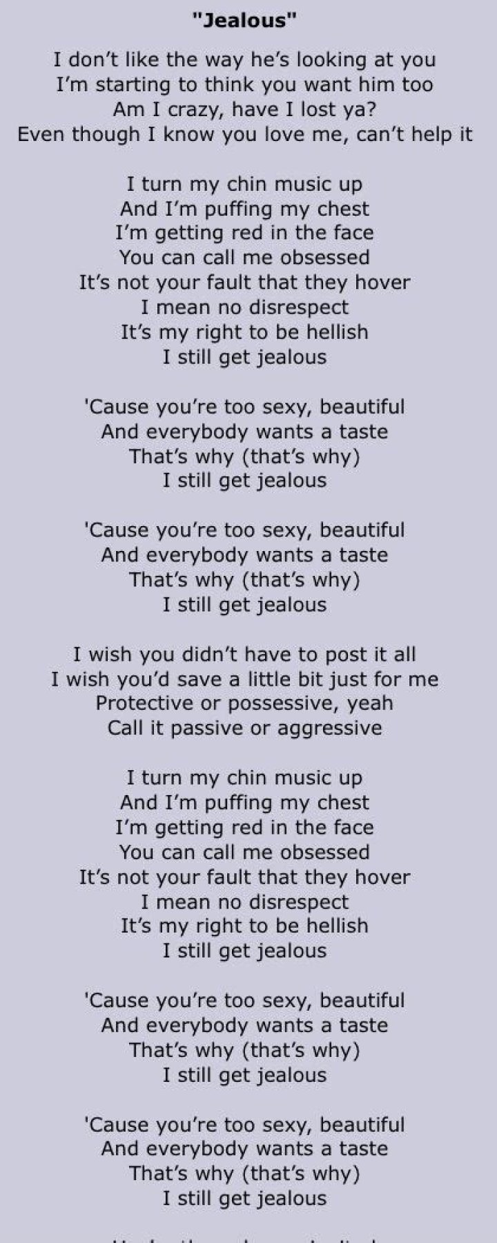 Nick jonas jealous lyrics