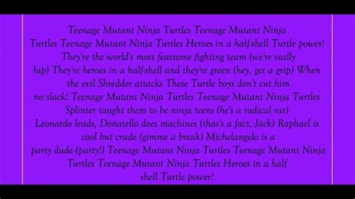 Ninja turtles lyrics