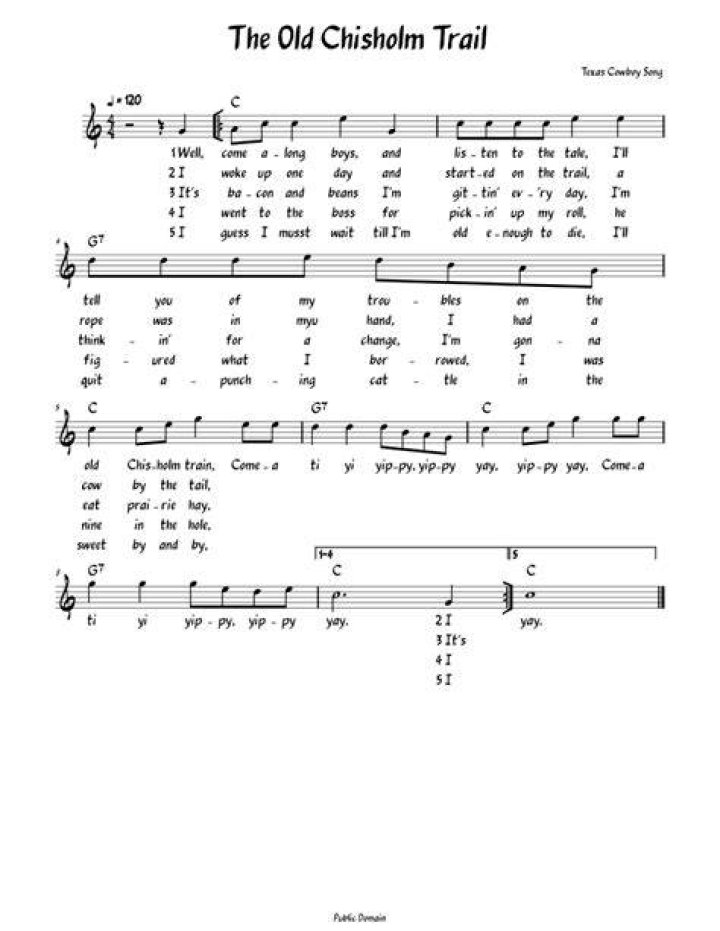 Old chisholm trail lyrics