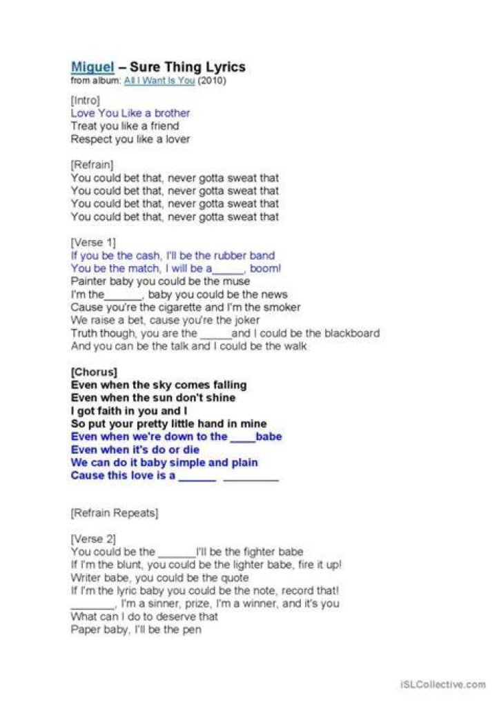 One ting for sure two thing certain lyrics