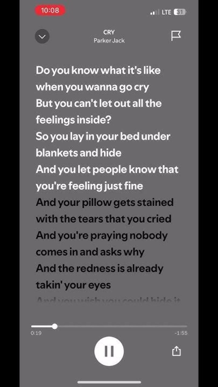 Parker jack cry lyrics