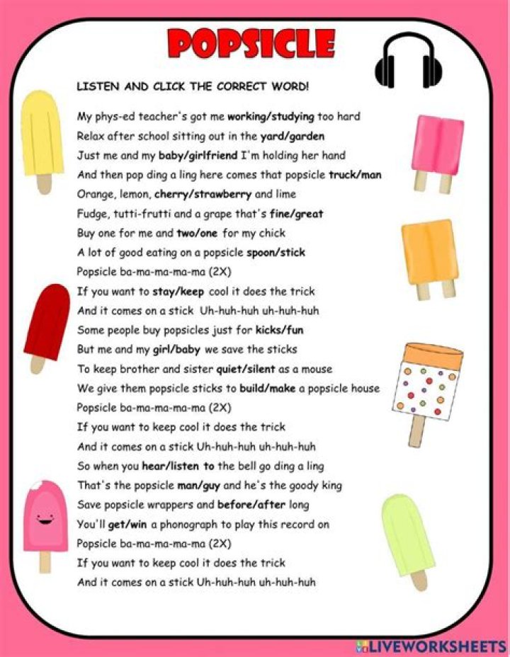 Popsicles lyrics