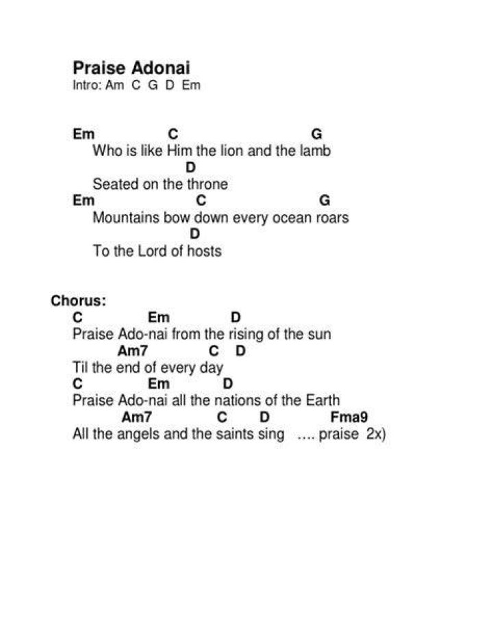 Praise adonai lyrics