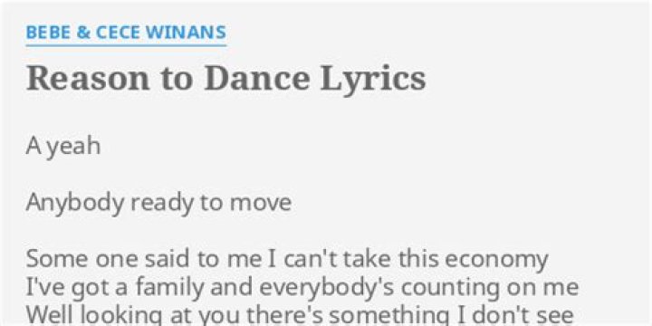 Reason to dance lyrics
