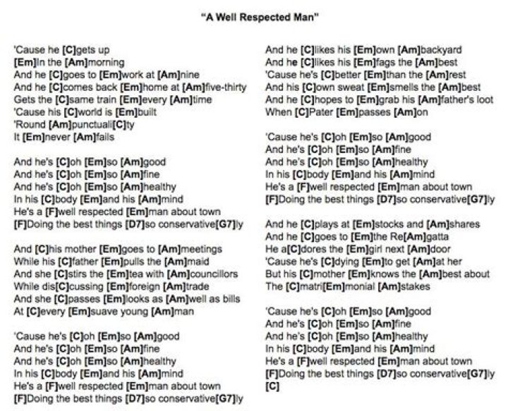 Respected man lyrics