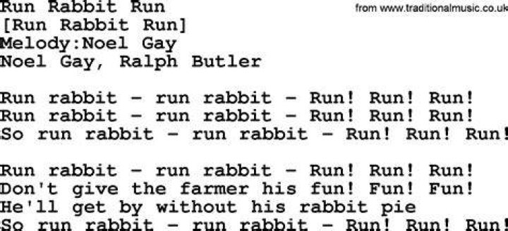 Run rabbit lyrics