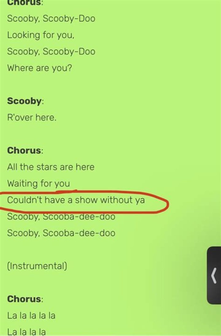 Scooby doo pap lyrics
