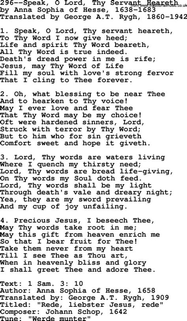 Speak lord lyrics