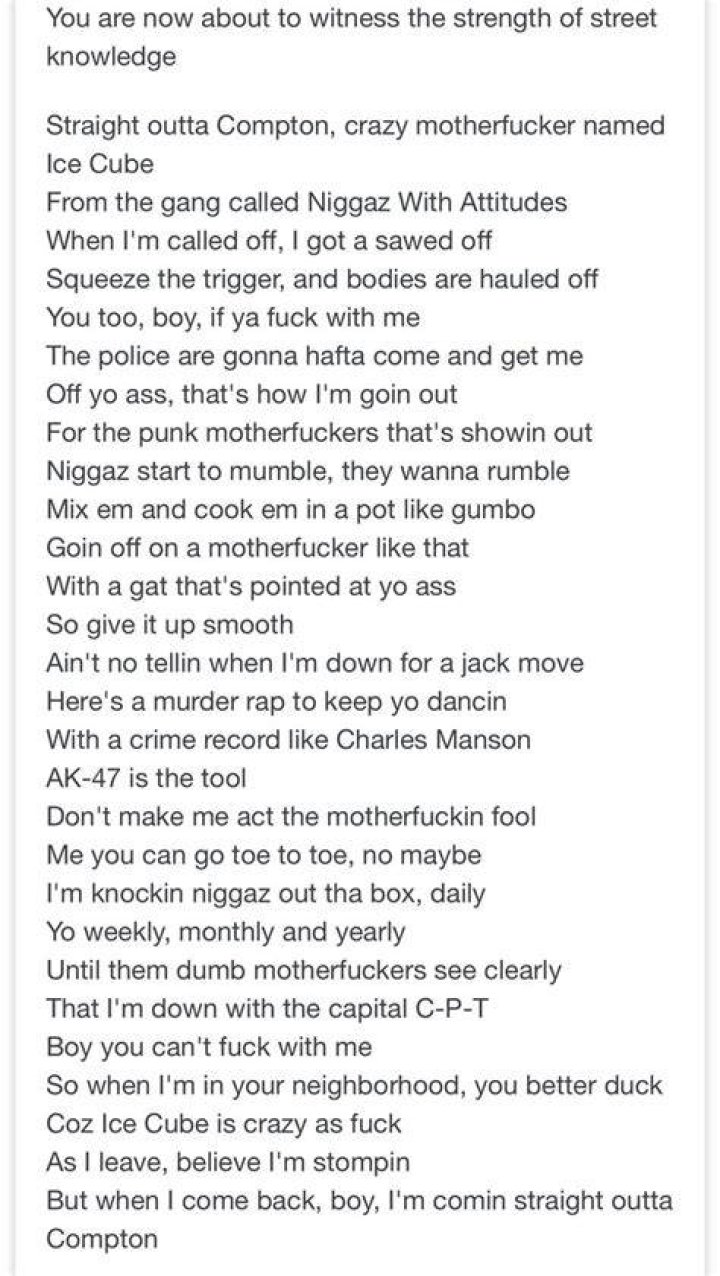 Straight outta compton lyrics