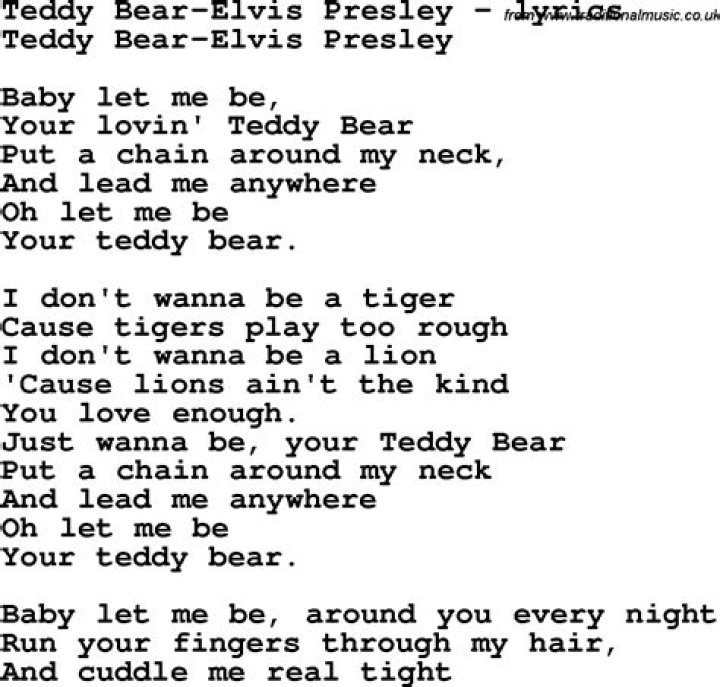 Teddy bear elvis lyrics