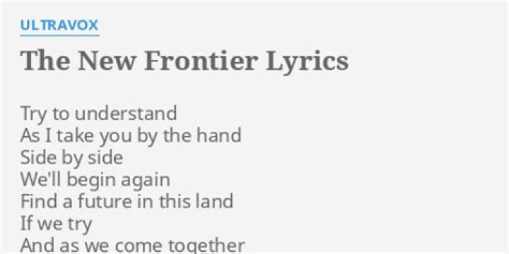 The new frontier lyrics