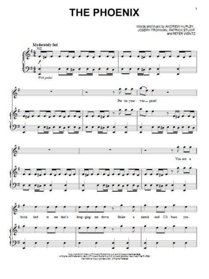 THE PHOENIX CHORDS by Fall Out Boy