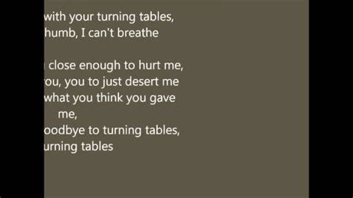 Turning table lyrics