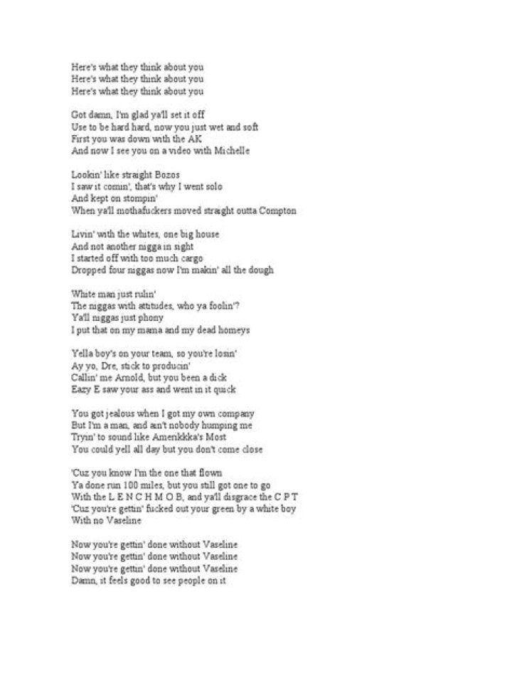 Vaseline lyrics