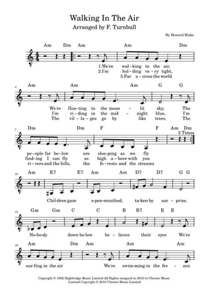 Walking on air lyrics