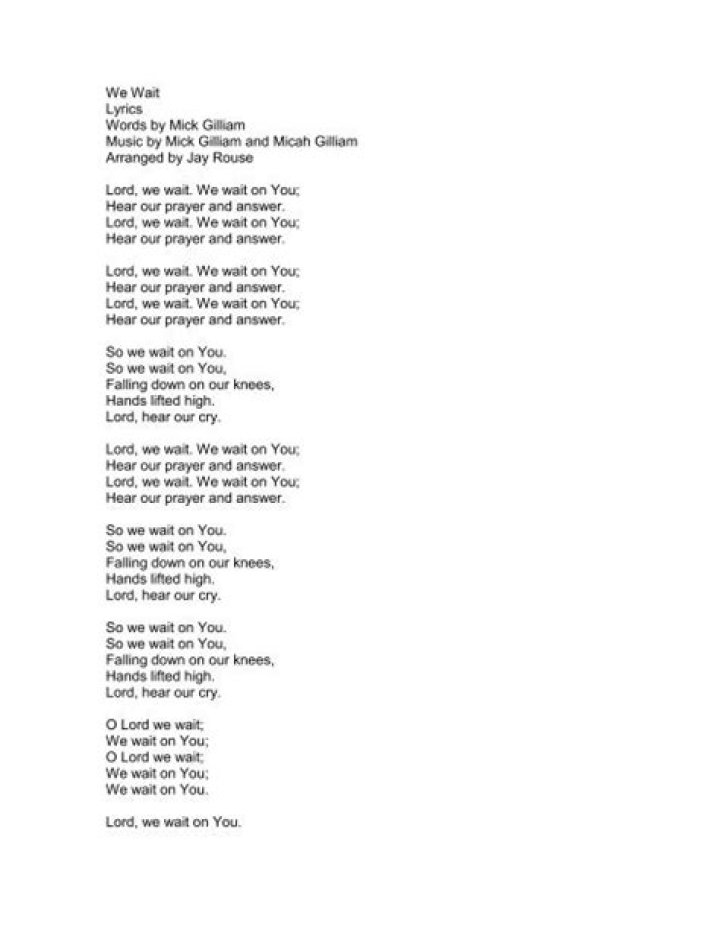 We are waiting lyrics